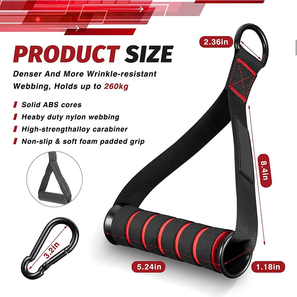 Duty Heavy D-Ring Metal Gym Handles - Fitness Equipment for Cable Machines & Resistance Bands