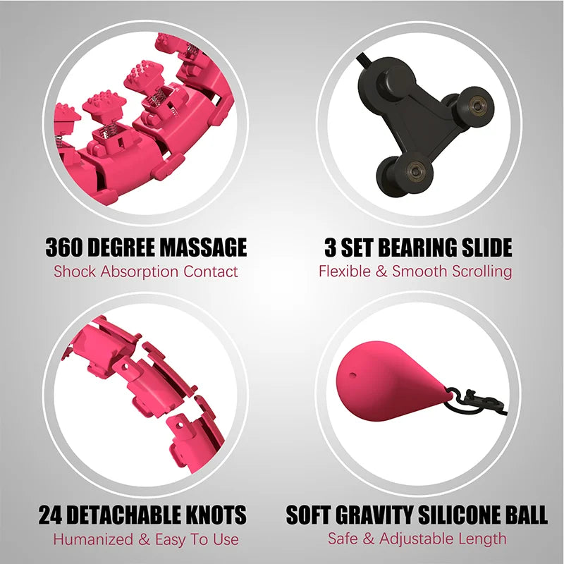 Waist Massager Weight Loss Cardio Training 2026 – Smart Flexible Fitness Hula Hoop 24-Section