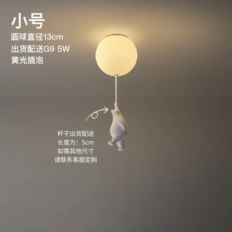 Ceiling LED Light Warm Cartoon Bear Design Kids Bedroom Ceiling Lamp Fall 2025 Cozy Nightlight Decor