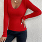 Flattering Fitted Women’s Ribbed Sweater - Scoop Neck, Knit