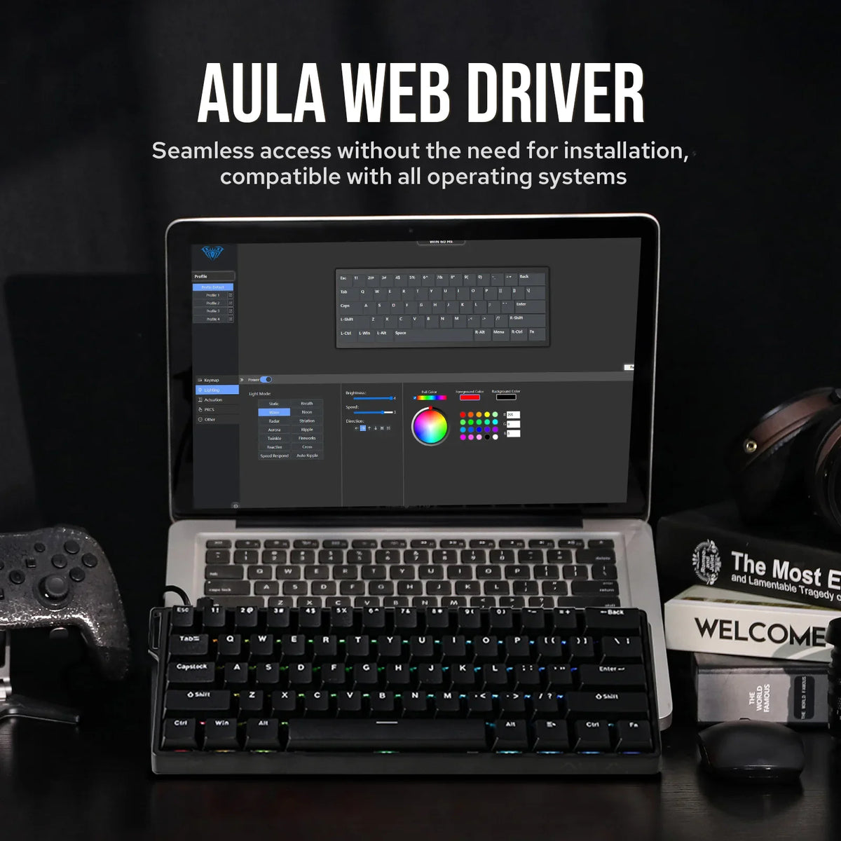 60 Mechanical Percent Hot Swap Keyboard Aluminum RGB Hall