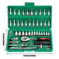 46 Pc Ratchet Wrench Kit With Sockets And Bits, Fall 2025 Ideal For DIY Auto Repairs – Socket Kit 1/4 Inch Drive
