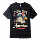 Plush Unisex Bald Eagle Graphic Tee - Short-Sleeve, Sturdy Cotton, For 250th Anniversary Independence Day Celebration