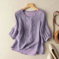 Variant image for Elegant Embroidered Women's Blouse, Long Sleeve Plus Size Tops with Flattering Fit and Versatile Style-21