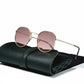Round Retro Sunglasses for Men/Women Deluxe UV400 Metal Vintage Eyewear No Leather Case