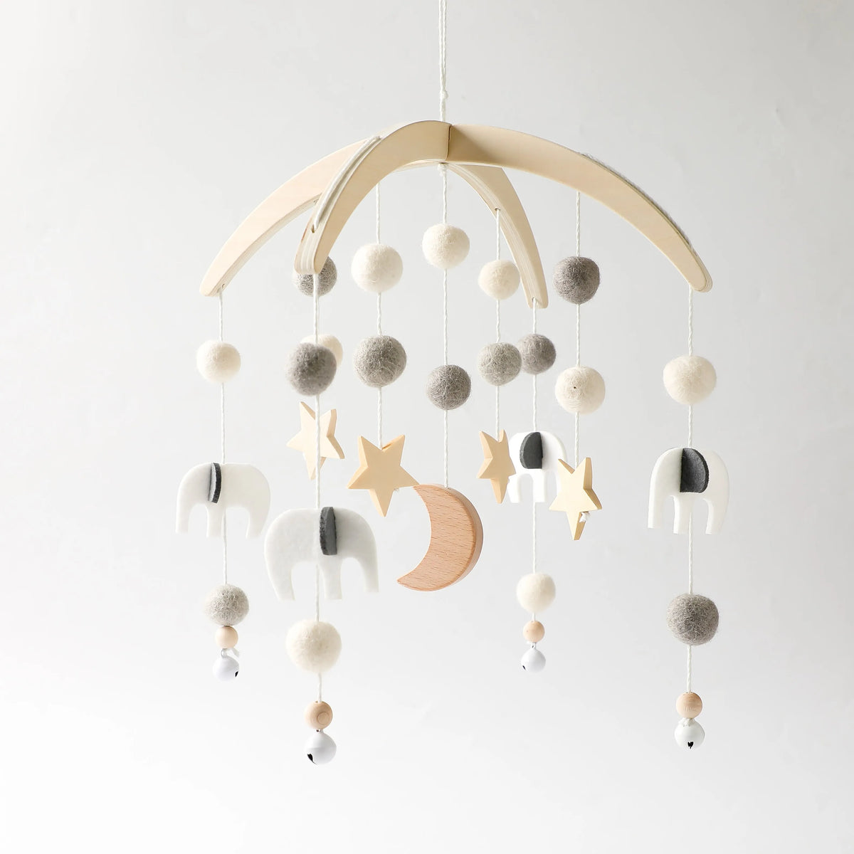 Mobile Baby Wooden Crib Hanging Toy Newborn Nursery Fall 2025 Soothing Music Developmental Gift