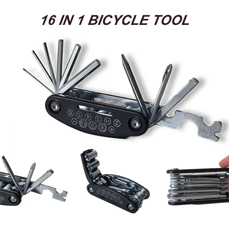Household Tools Bicycle Repair Multi Device Kit with Screwdriver, Tire Levers & Wrenches