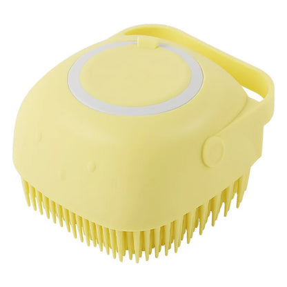 Dog Silicone Grooming Massage Gloves - Pet Bath Brush with Shampoo Dispensing Feature