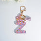 Letter Sequin Keychain With Butterfly Tassel Charm