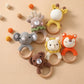 Bear Crochet Teether Rattle Ring Newborn Sensory Toys