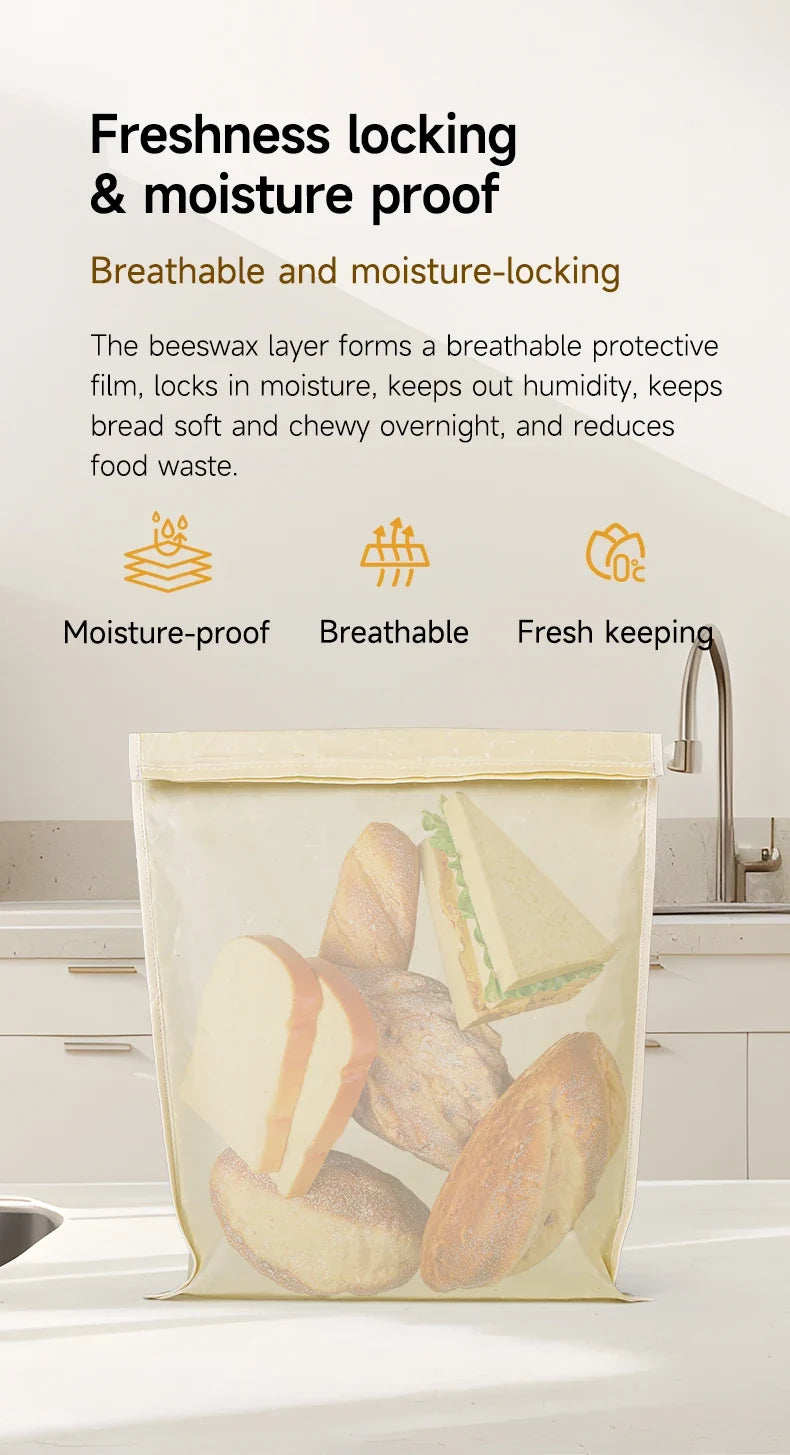 Eco-Friendly Reusable Food Storage Fermentation Bags 2026 – Beeswax Bread Bags 2-Pack Oxford Cloth