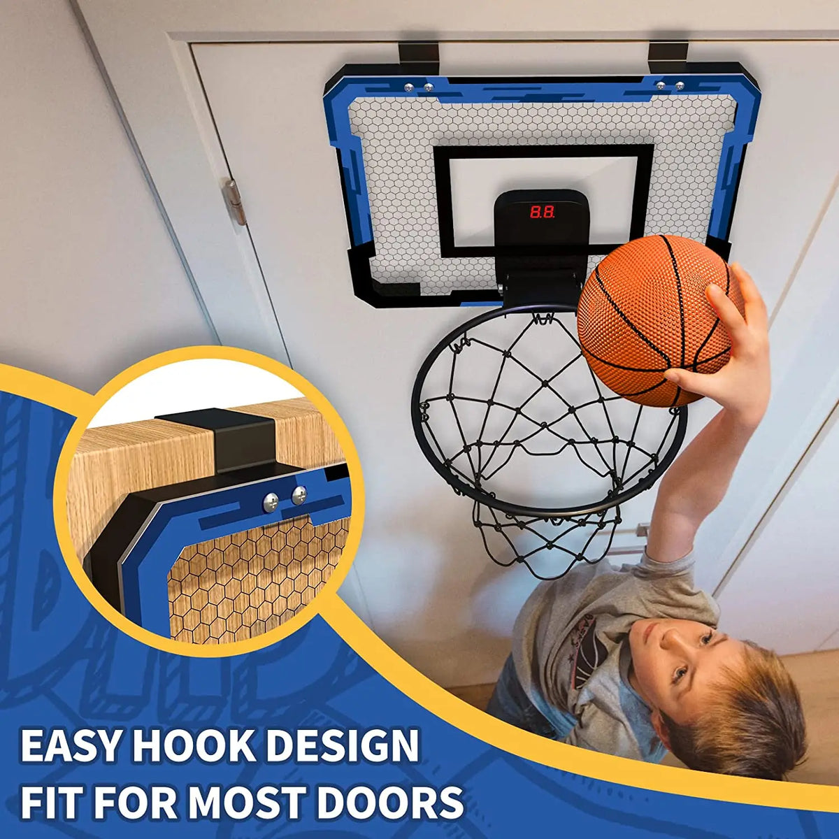 Basketball Hoop For Kids Wall Mounted Mini Backboard Kit Indoor Outdoor Play Back To School 2026 Gift