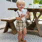 Plaid Grid, Floral, 100% Cotton, Summer Casual Wear – Plush Unisex Kids’ Matching Outfits