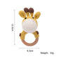 Crochet Wooden Animal Teether Rattle Newborn Sensory Toys