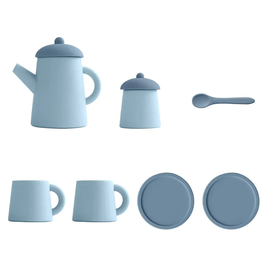 Miniature Tea Kit Plush Silicone Pretend Play Tableware Kids Toy Back To School 2025 Imaginative Play Gift