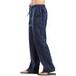 Color Solid Multi-Pocket Linen Men Pants - Casual Breathable Summer Trouser, Large Size