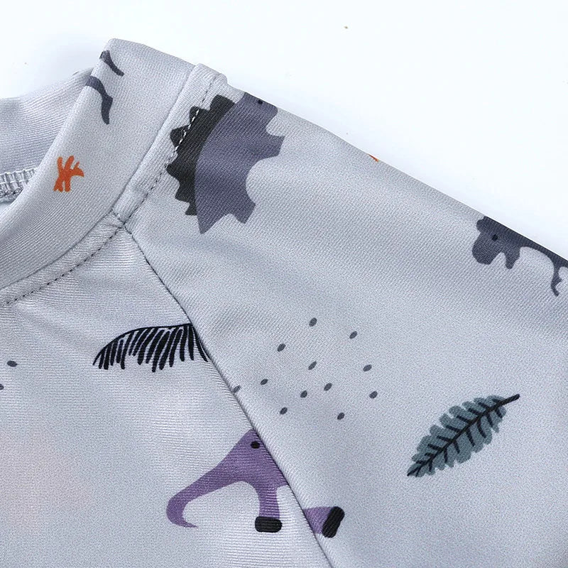 Long-Sleeve Rash Guard Top, Shorts, Polyester, Summer Beachwear – Fast-dry Unisex Baby Swimwear 2-Piece Kit
