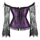 Women's Supportive Corset Top - Off Shoulder, Lace Satin
