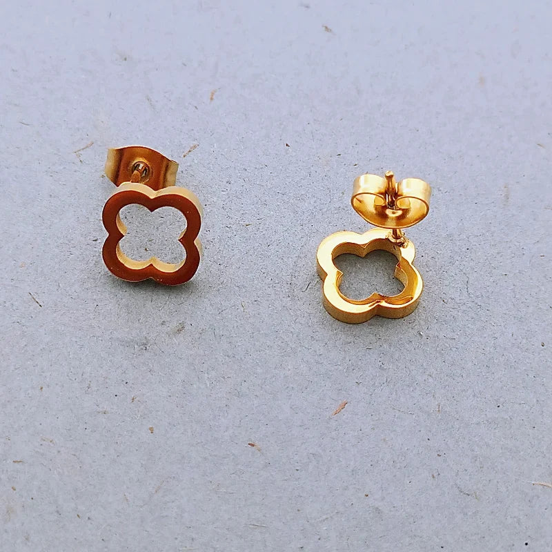 Clover Flower Stainless Steel Bracelet Kit Gold Gift