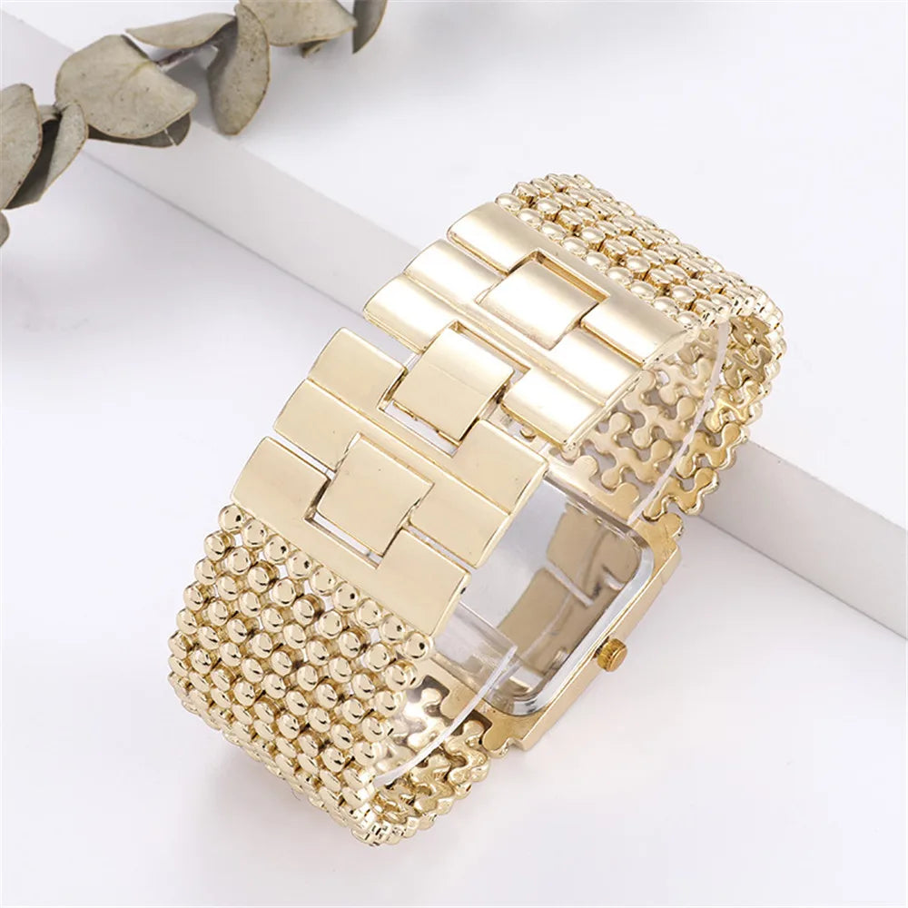 Diamond Kit Square Dial Ladies Quartz Wristwatch, Crystal Band, Fall 2026 Gift Idea – Gold Watch
