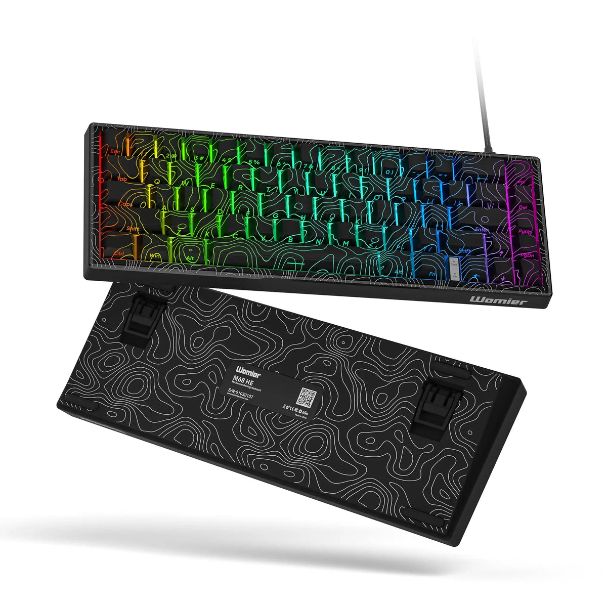 Mechanical Keyboard 68-Key Hall Effect RGB Wired Travel-Friendly