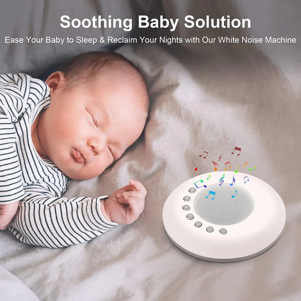 White Noise Machine USB Battery-Powered Travel-Friendly Baby Sound Machine 28 Soothing Sounds Memory Fall 2025 Calming Sleep Aid