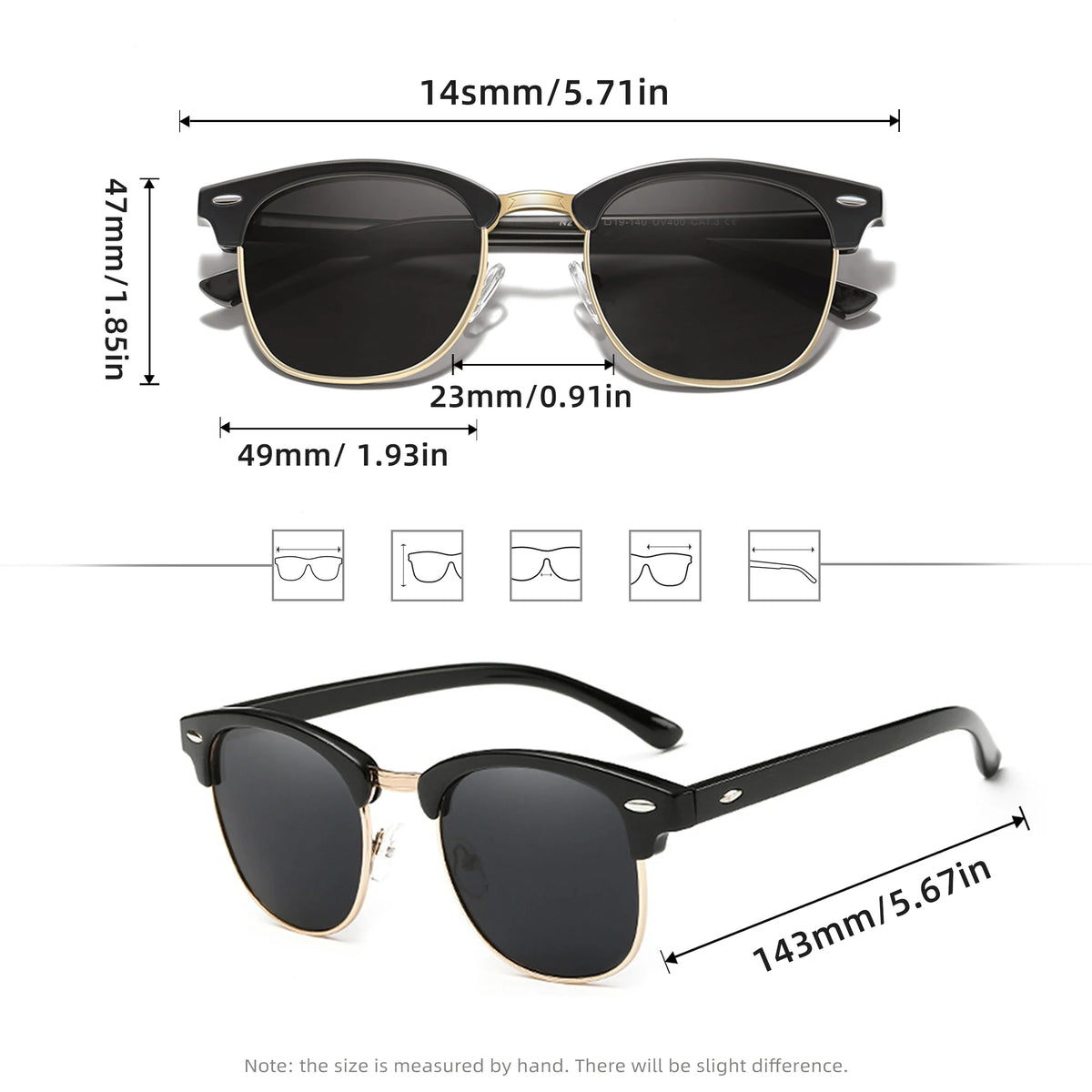 Unisex Outdoor Eyewear, TikTok Viral Fall 2026 Gift – Sunglasses UV400 Polarized Square Frame