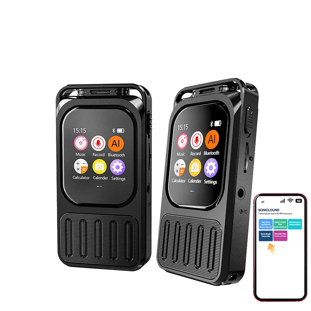 Voice AI Recorder Bluetooth Touchscreen 79H Battery 1200mAh