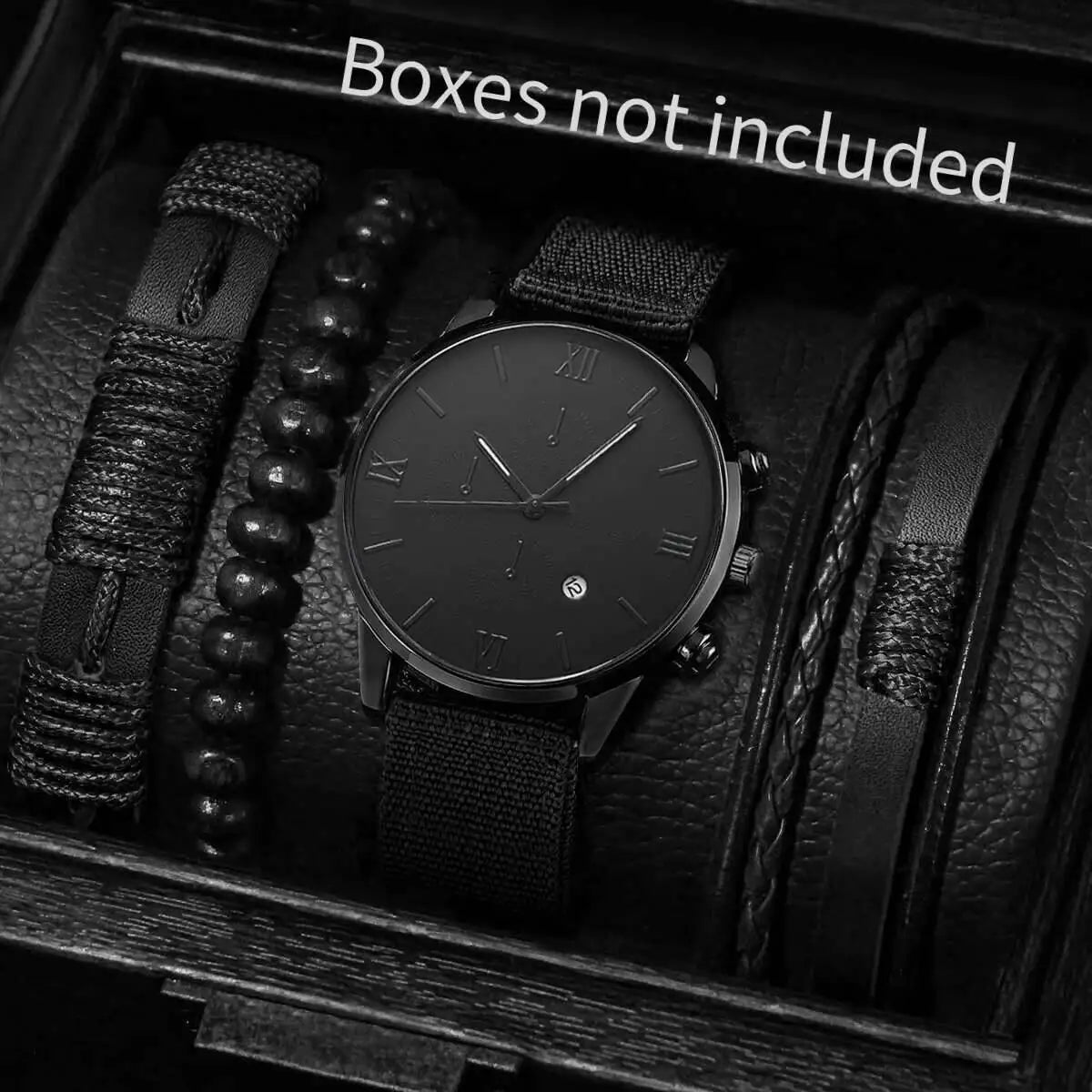 Quartz Watch And Bracelet Kit Nylon Band Casual Gift