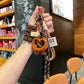 Rope Woven Bowknot Keychain With Cute Pastry Charms