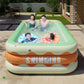 Inflatable Family Swimming Pool with Thickened Bubble Bottom for Kids and Adults, Simple Setup Indoor/Outdoor Fun