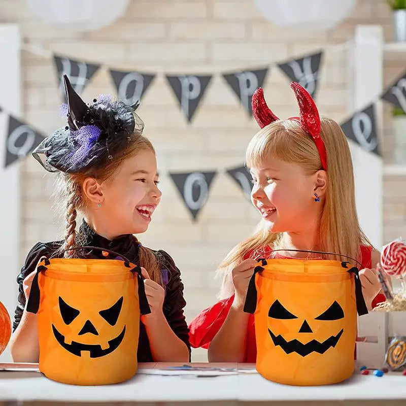Candy Halloween Bucket LED Glow In The Dark Trick Or Treat Pail Fall 2025 Reusable Safe Visibility