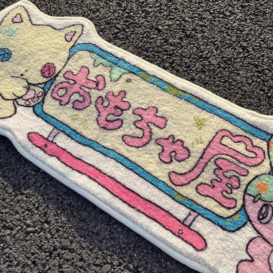 Cartoon Plush Bedside Mat Non Slip Japanese Cozy Rug