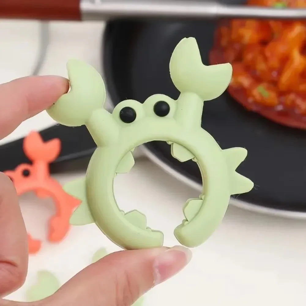 Compact Crab Silicone Spatula Rack - Anti Scalding Pot Clip Kitchen Gadget