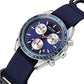Quartz Chronograph Watch Blue Nylon Strap Water-Resistant