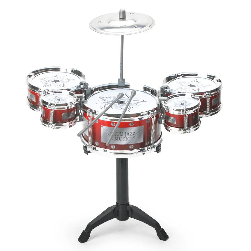 Kids Jazz Drum Kit - Beginner-Friendly Percussion Toy with 5 Drums & Cymbals for Young Musicians