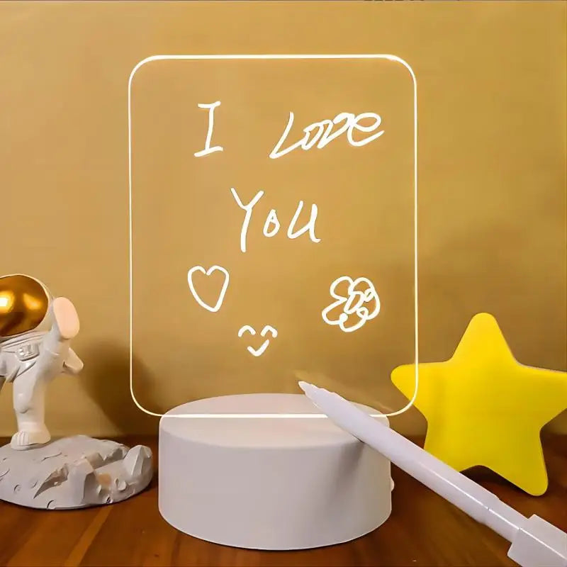 LED Creative Message Board Night Light - USB Doodle Lamp for Kids, A Fun Valentine's Day Gift