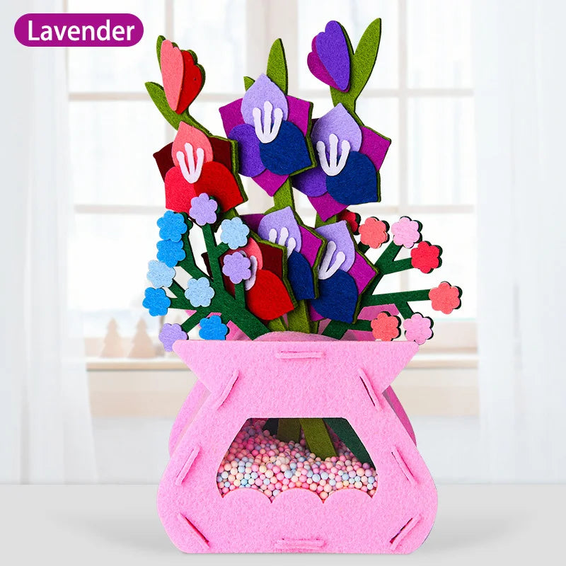 Handmade Montessori Flower Craft Kit - DIY Colorful Flowerpot Toys for Kids, Creative Early Learning Gift