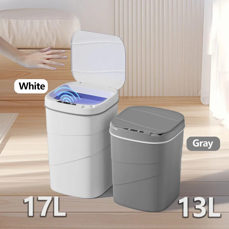 Touchless Sensor Trash Can Battery Powered Hygienic Household