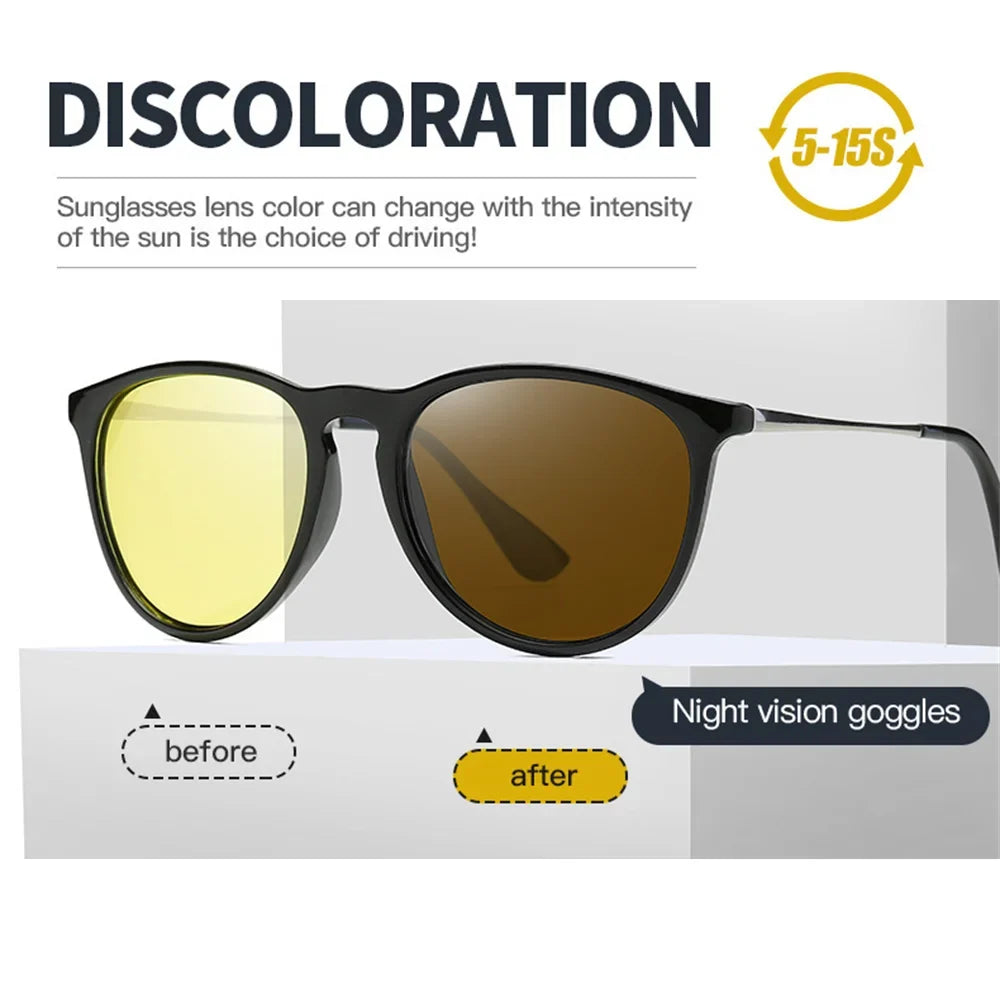 Sunglasses Photochromic For Night Driving Polarized UV400 Lenses Color Changing Glasses Fall 2025 Trend