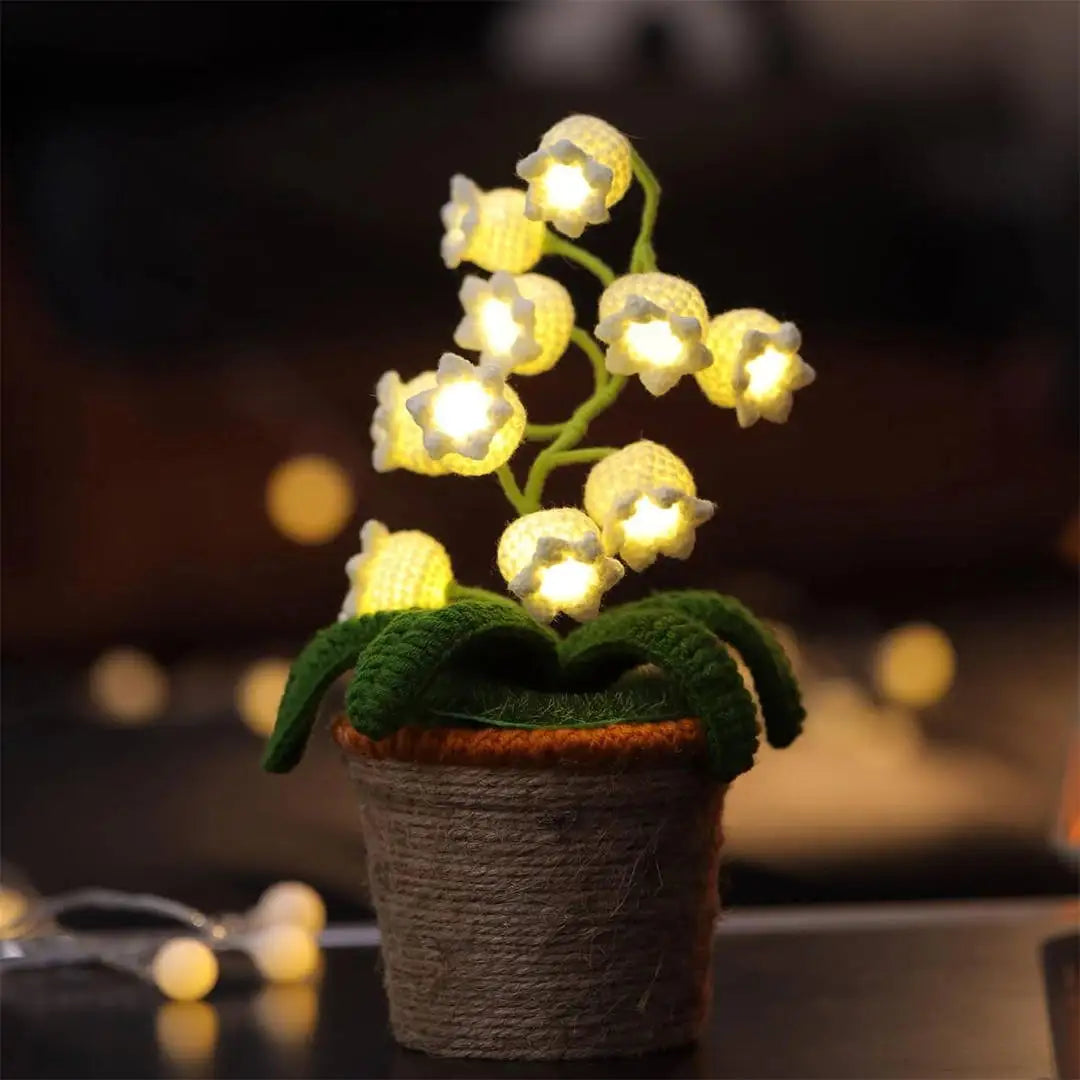 Lily Knitted Of The Valley Cotton Rope Pot Lamp Cozy