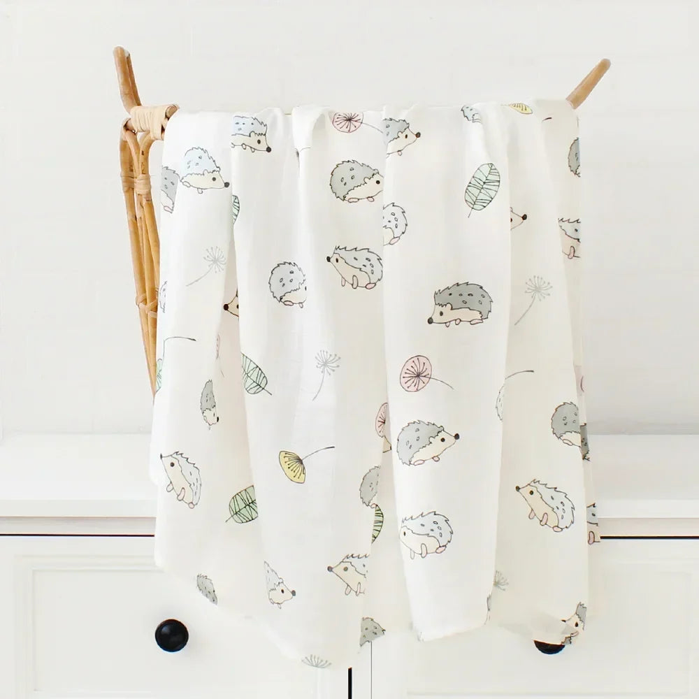 Muslin Bamboo Swaddle Blanket 120x120 Cm Floral Newborn Bedding Fall 2025 Breathable Eco Friendly Baby Gift