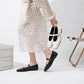 Women Supportive Mary Jane Flats - Square Toe, Leather