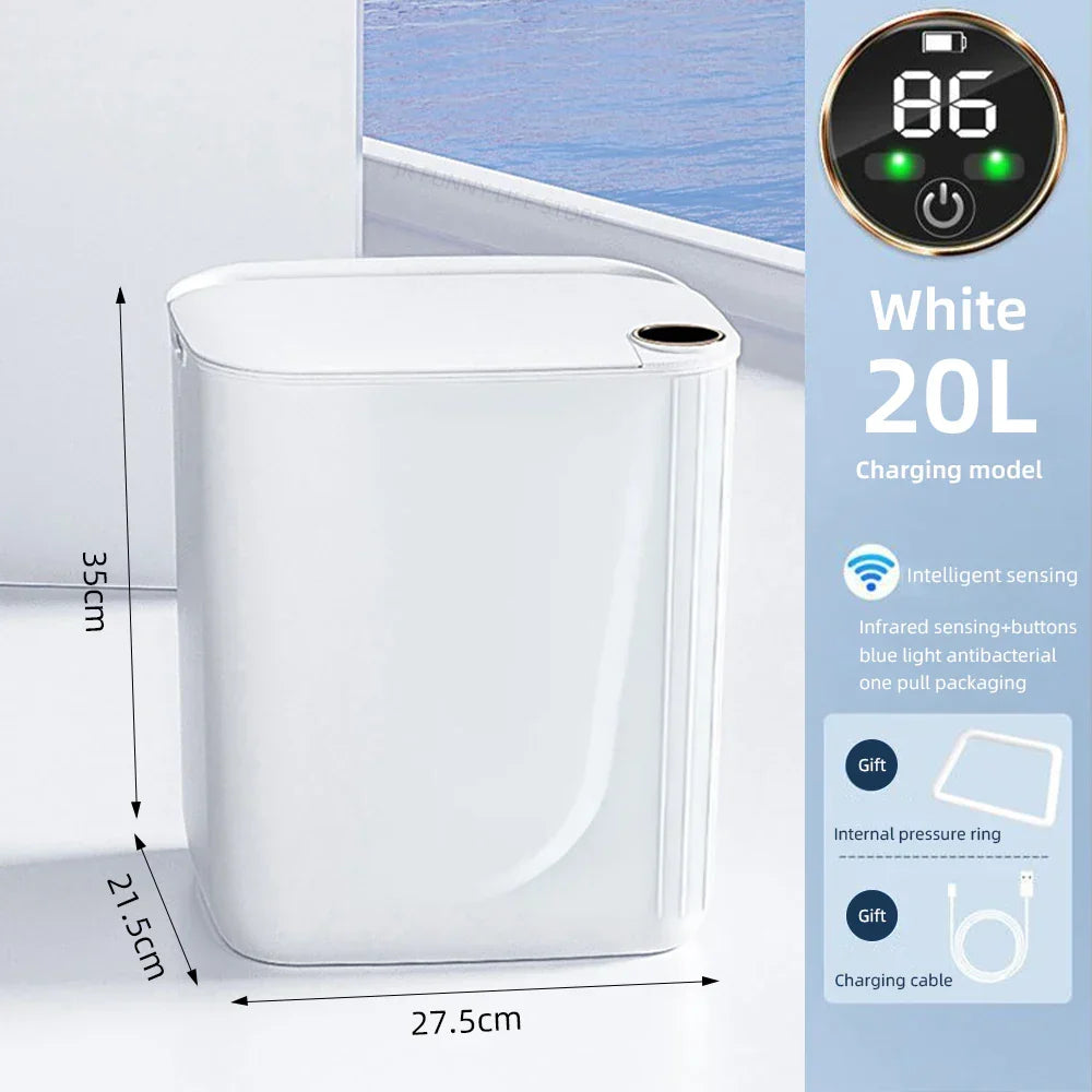 Smart Sensor Trash Can 20L Type C Battery-Powered Bathroom