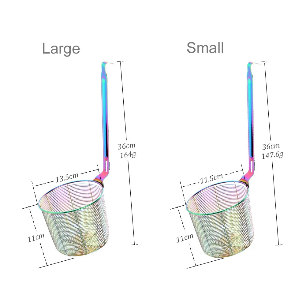 Multi-Use Kitchen Strainer for Noodles and Dumplings, Viral 2026 Trend – Stainless Steel Frying Basket Mesh Colander