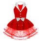 Light girls' leotard - sequined skirted tutu, polyester, for ballet and dance performances