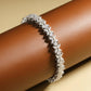 Tennis Moissanite Bracelet Sterling Silver Bridal Floral