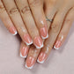 Press On Nails Short Square White Minimalist False Nail Tips Kit Spring 2026 Reusable