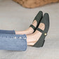 Women Stretchy Mary Jane Flats - Ribbed Knit For Spring