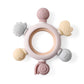 Crochet Wooden Animal Teether Rattle Newborn Sensory Toys